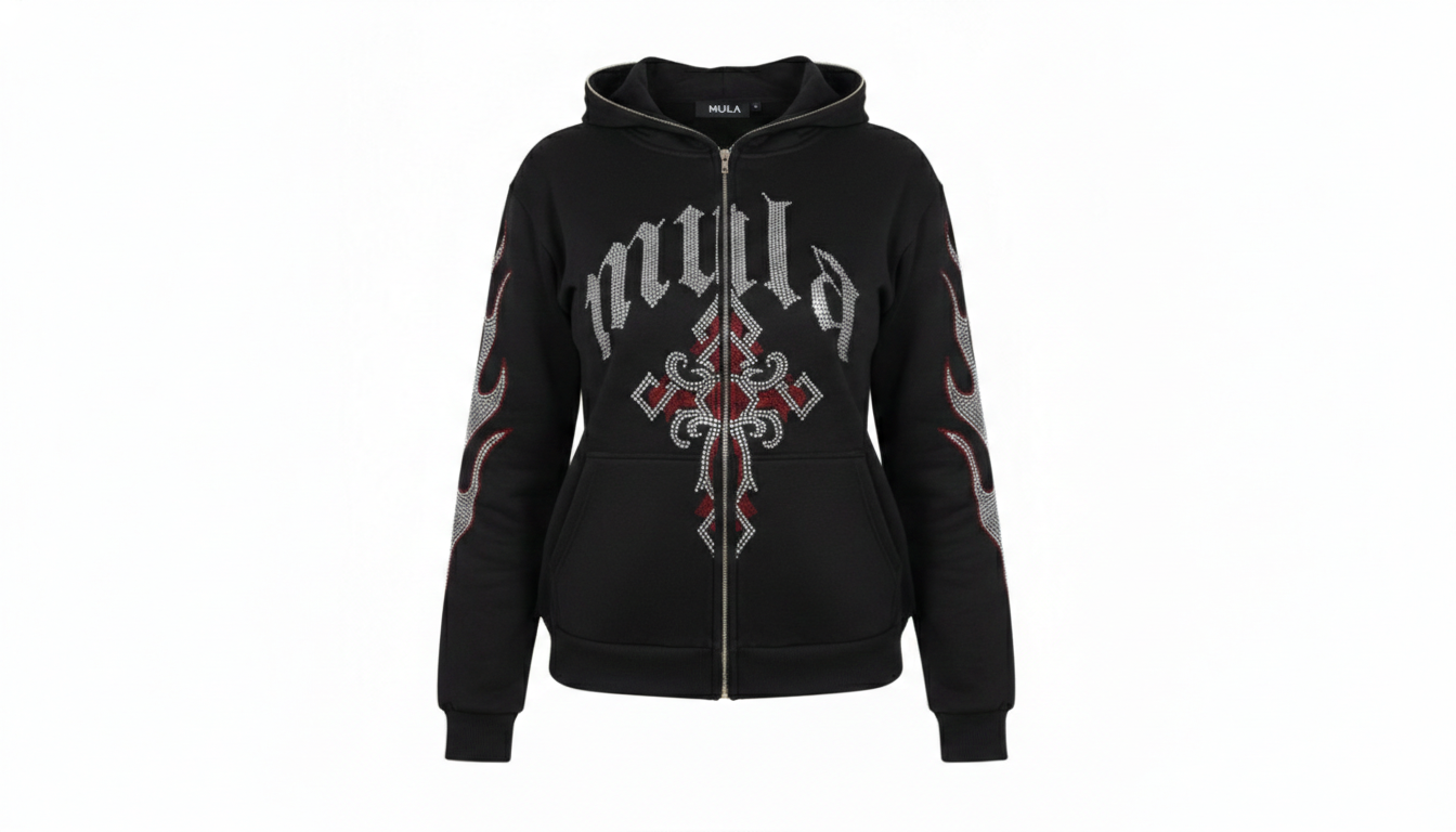 Salute Mula rhinestone hoodie