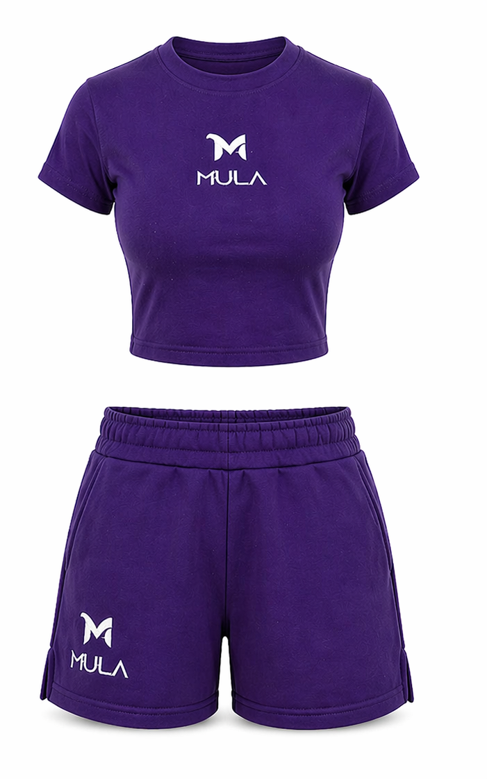 Purple shorts set