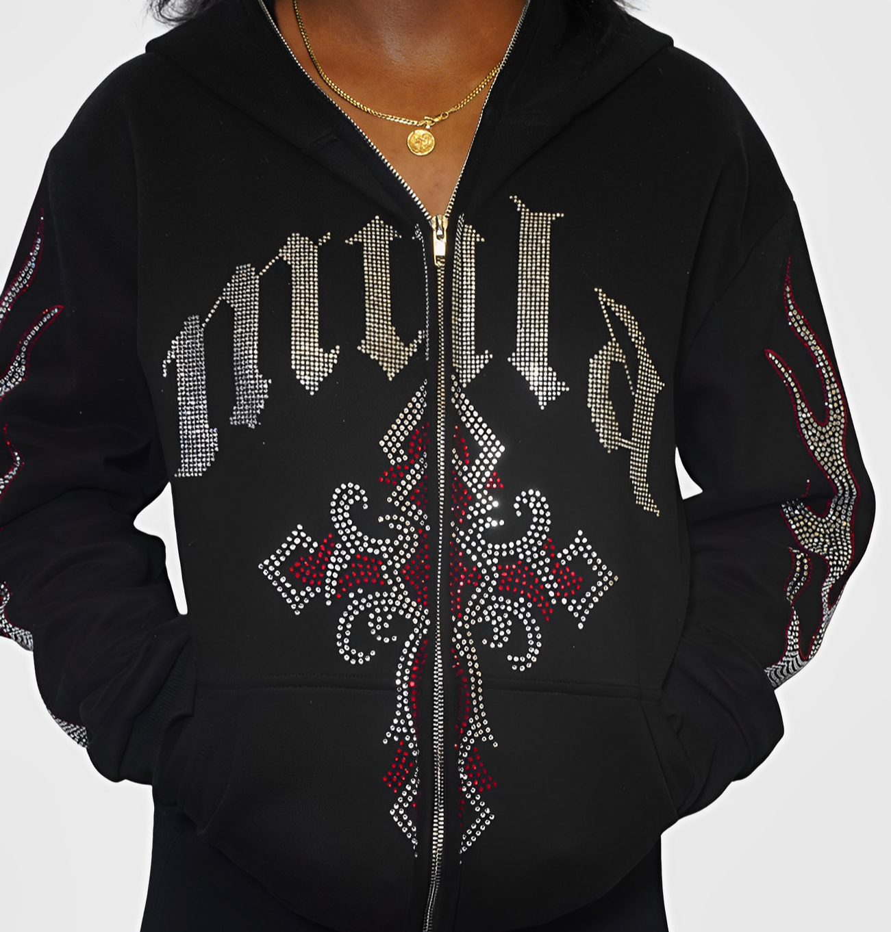 Salute Mula rhinestone hoodie