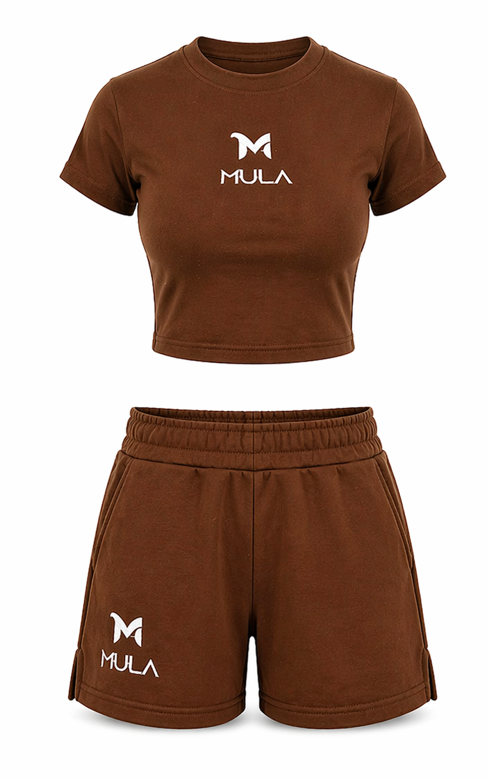Brown Shorts Set